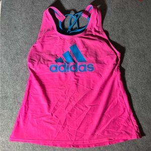 Adidas tankini top, size large, pink and blue, good condition